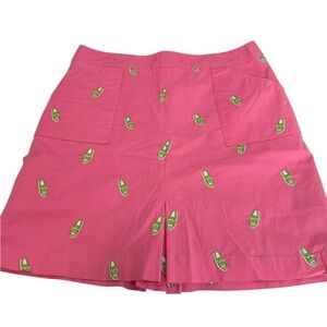 Lilly Pulitzer Skort Skirt Pink W/Green Golf Shoes Size 4